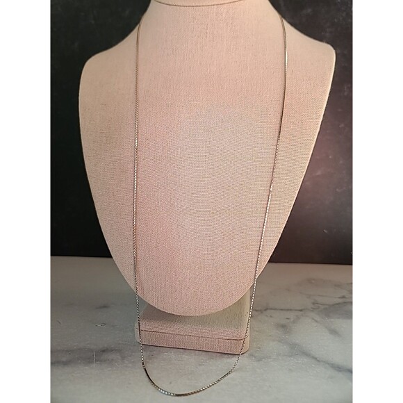 Extra Long 925 Sterling Silver Box Chain Necklace Vintage Italy, READ - Picture 4 of 10